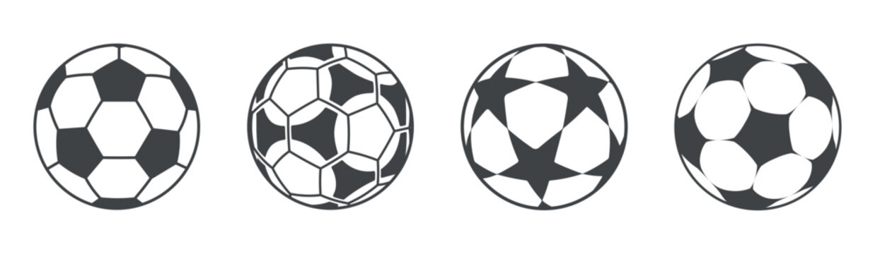 Fototapeta Football or soccer ball flat vector icon simple black style