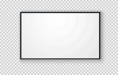 TV screen PNG. Modern stylish LED LCD panel. Large computer monitor display mockup.TV template. Vector illustration of a plasma TV monitor on a transparent background.