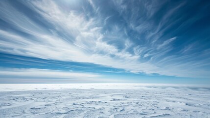 Obraz premium Layered stratus clouds stretching across the horizon
