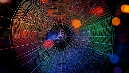 Fototapeta premium Colorful spider webs