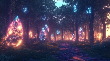 ## Immerse Yourself in a Glowing, Glassmorphism Forest