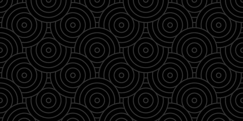 abstract geometric overlapping dark black digital print traditional circle creative ornament repeat textile pattern.