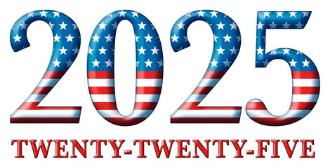 2025 Stars and Stripes - 3D illustration