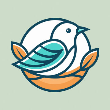 recommend clip art: Charming Bird Nest Logo Vector Illustration – Ideal for Book Publishing and Clip Art Projects