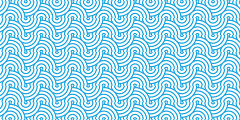 Overlapping creative diamond circle abstract blue pattern background with waves texture. geometric digital fabric pattern circles floral and spiral round lapping blue retro background.