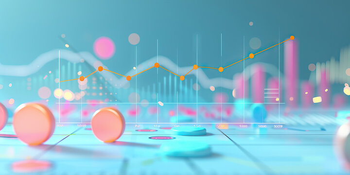 A scatter plot of annual revenue against employee count, set against a cool blue background.