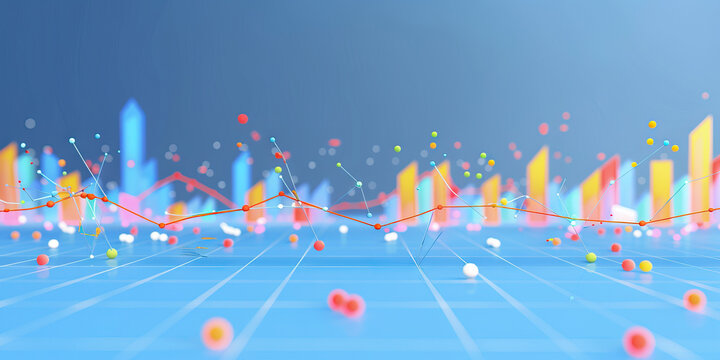 A scatter plot of annual revenue against employee count, set against a cool blue background.