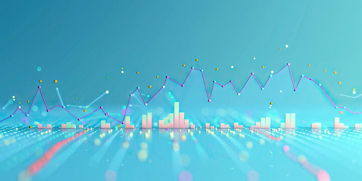 A scatter plot of annual revenue against employee count, set against a cool blue background.
