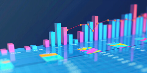 A scatter plot of annual revenue against employee count, set against a cool blue background.