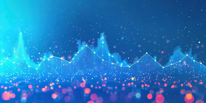 A scatter plot of annual revenue against employee count, set against a cool blue background.