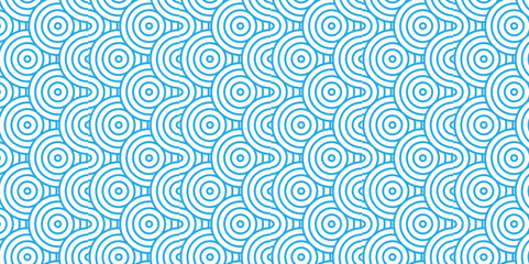 	
Overlapping creative diamond circle abstract blue pattern background with waves texture. geometric digital fabric pattern circles floral and spiral round lapping blue retro background.