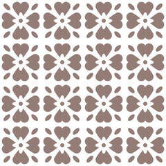 Mosaik seamless pattern. Modern outline shape geometric flowers pattern. Floral tile design element.