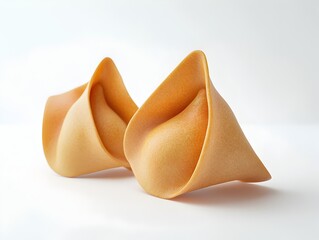 Spooky Fortune Cookies with Ominous Concealed Messages on Isolated White Background