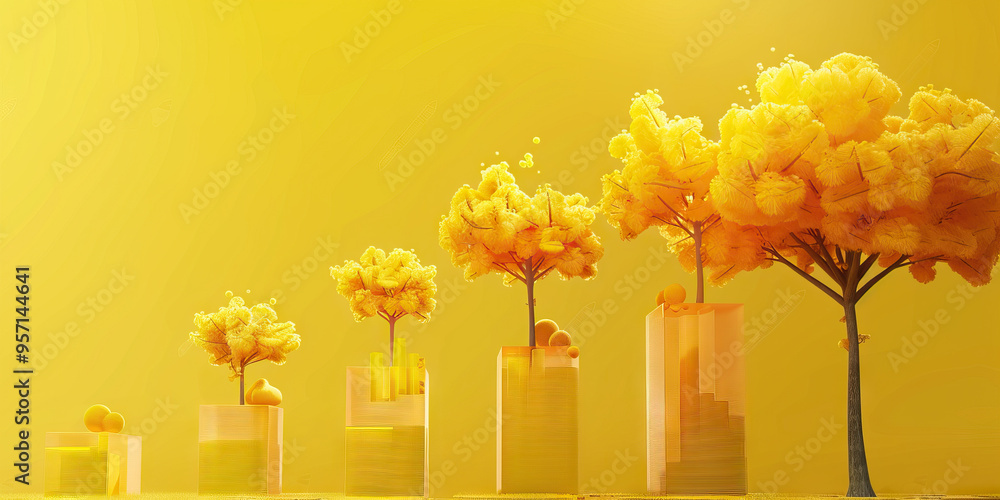 Poster A tree map of market share by segment, with each segment represented by a different shade of yellow.