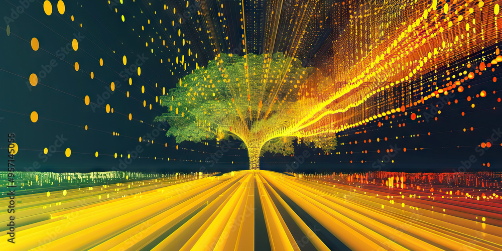 Poster A tree map of market share by segment, with each segment represented by a different shade of yellow.