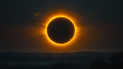 Beautiful solar eclipse close up