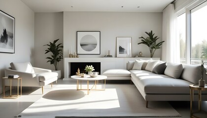 Fototapeta premium Photo interior modern design room 3d illustration