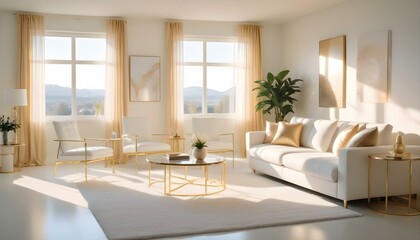 Fototapeta premium Photo interior modern design room 3d illustration