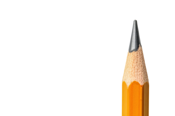 a sharpened pencil showcasing its fine lead, perfect for artistic creations and writing tasks.