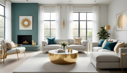 Photo interior modern design room 3d illustration