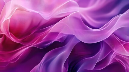 Fototapeta premium A fluid abstract pattern of flowing lines and curves in shades of purple and pink, evoking a sense of serenity and motion