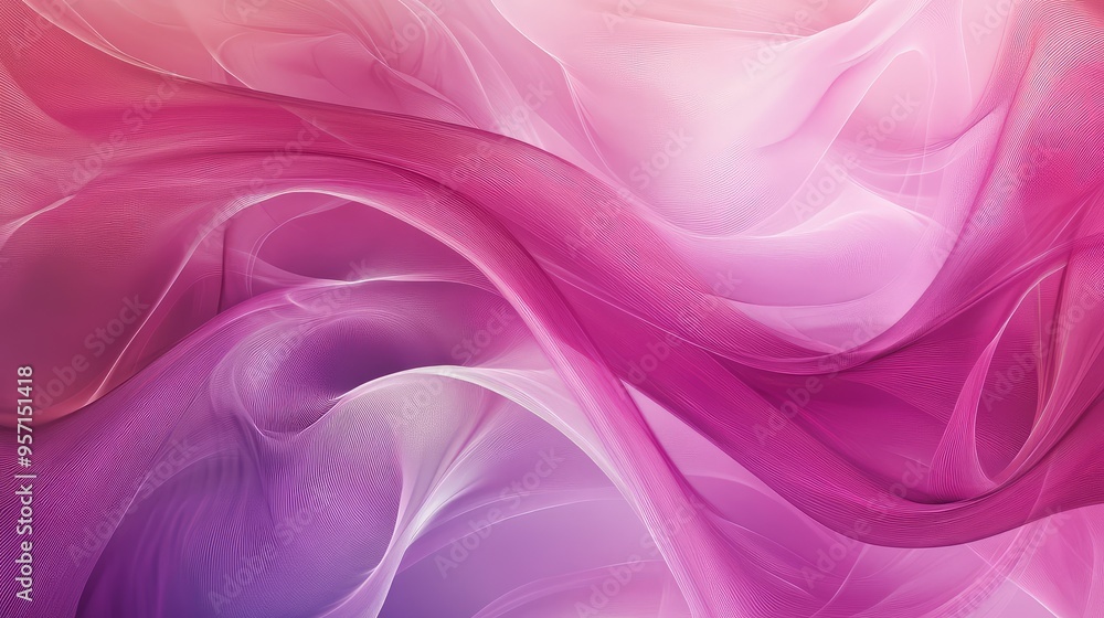 Poster a fluid abstract pattern of flowing lines and curves in shades of pink and purple, evoking a sense o
