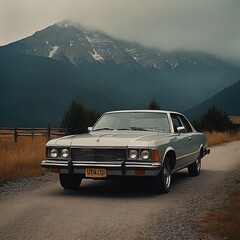 Fototapeta premium Vintage Retro 1990s Classic Car Nostalgia Iconic Automobile Muscle Car Sports Car Sedan Automotive Heritage Collector’s Item Car Photography Road Trip Retro Style Vehicle Car Enthusiast Timeless Desig