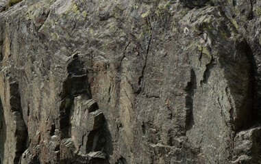 Close-up of rugged, textured rock formations