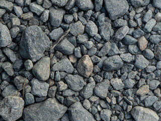 Gravel and Pebbles Textured Surface. Close-up pebble road. Pebble surface Texture.