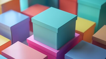 Products for clients in obvious bright boxes without brand