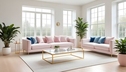 Fototapeta premium Photo interior modern design room 3d illustration