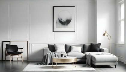 Photo interior modern design room 3d illustration