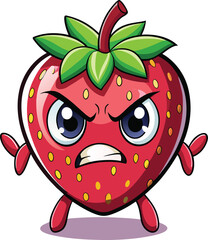 Obraz premium Cute Cartoon isolated Strawberry | with a sunglass & Christmas hat and siting on Easter egg