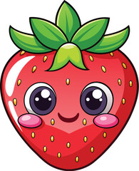 Obraz premium Cute Cartoon isolated Strawberry | with a sunglass & Christmas hat and siting on Easter egg