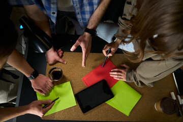 Overhead View of a Collaborative Workspace