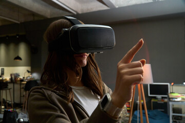 Woman Experiencing Virtual Reality