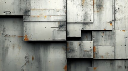 Abstract Industry: Raw and Urban Feel with Concrete and Steel Textures Blended into an Industrial Design