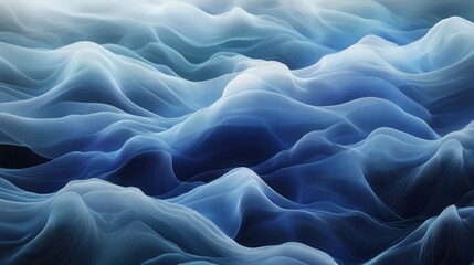 Obraz premium Abstract flowing waves in shades of blue and white