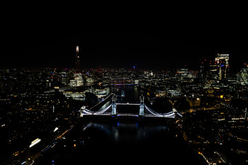 Fototapeta premium london at night drone shot 