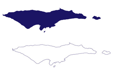 Samana Cay island (Commonwealth of The Bahamas, Cenrtal America, Caribbean islands) map vector illustration, scribble sketch Samana Cay map
