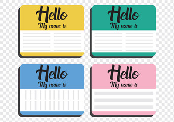 Hello my name cards set. vector hello my name is stickers. EPS 10.