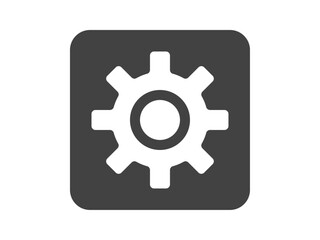 角丸正方形シンプル歯車設定アイコンB：角丸8歯灰色