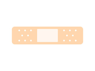 シンプルな絆創膏アイコン：長方形ベージュA