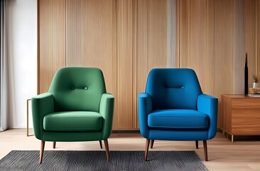 Living room furniture. Building architecture Comfortable sofas. Stylish interior