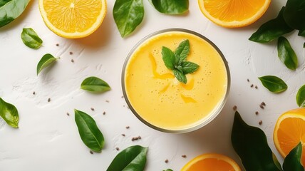 Organic smoothie, natural ingredients, illustration