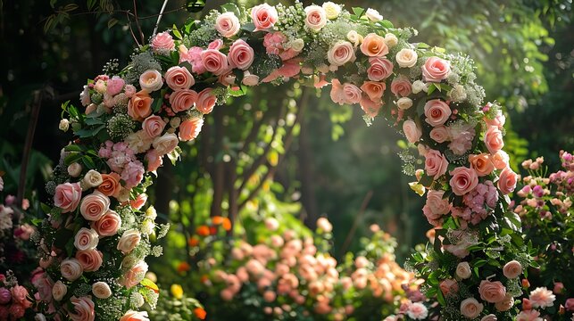 Romantic flower archway ideal for anniversaries