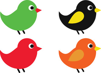 set of birds vector