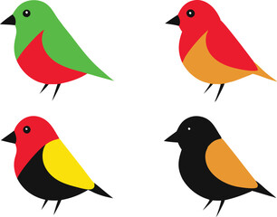 Fototapeta premium set of birds illustration 