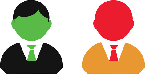 Flat icons of business professionals showing a range of expressions and styles great for presentations and digital media
