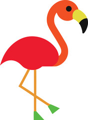 A cute flamingo cartoon vector with a cheerful expression and a lively pose great for adding a touch of fun to your artwork






